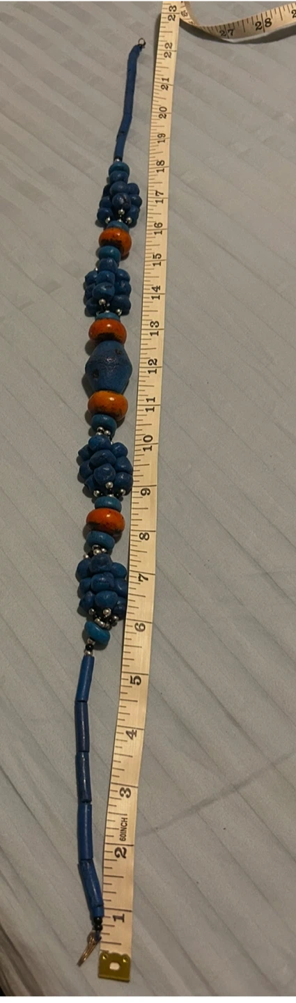 Blue and Orange Beaded Necklace - photo 3