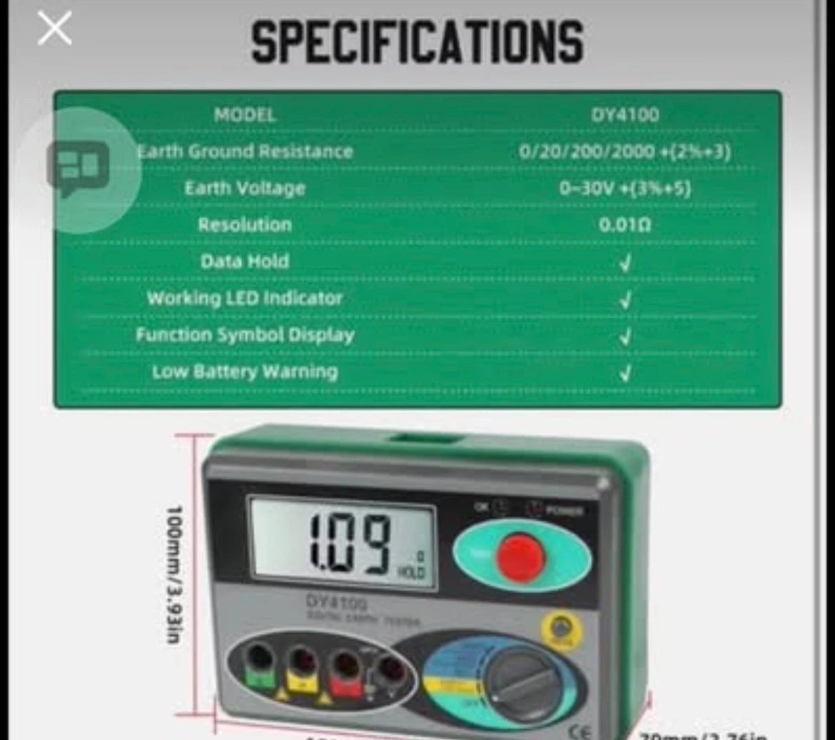 DY4100 Digital Earth Tester - photo 5