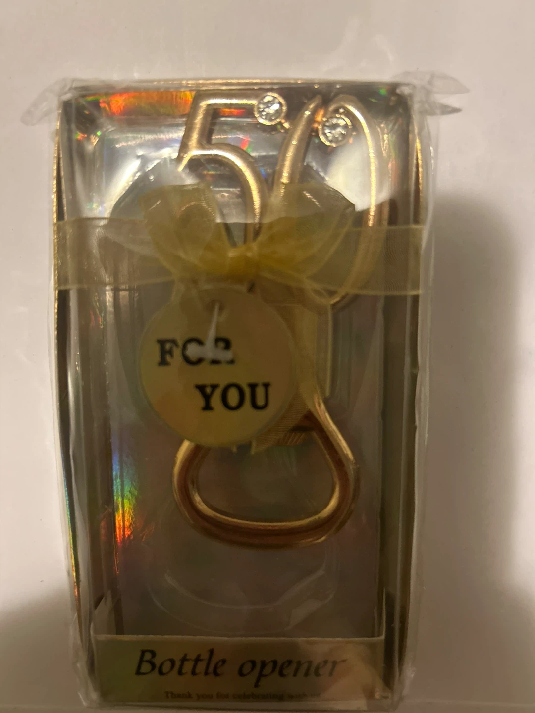 Gold "50 FOR YOU" Bottle Opener - photo 2