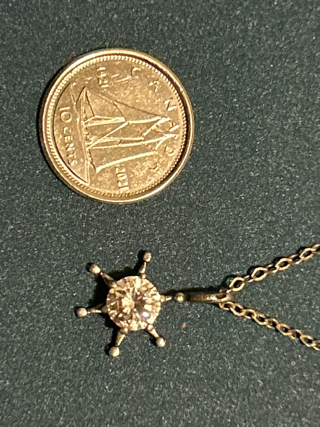 Starburst Diamond Pendant Necklace with Chain