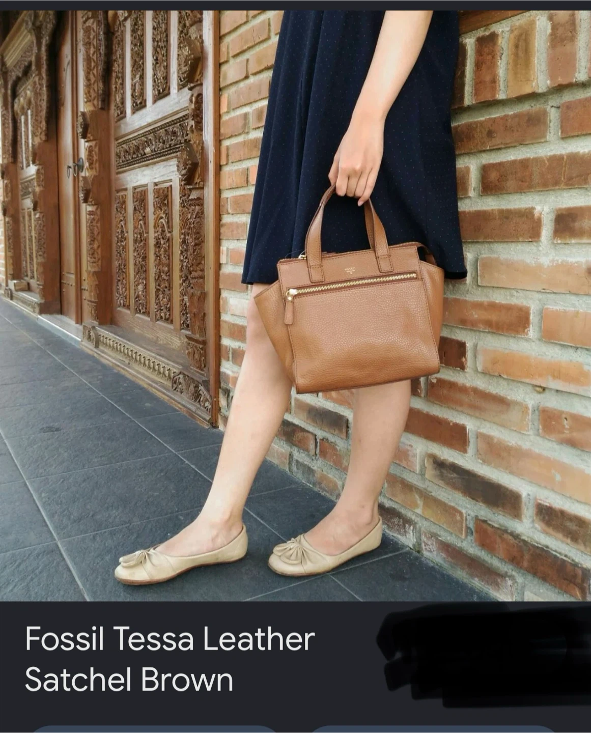 Fossil Tessa Leather Satchel Bag - Brown