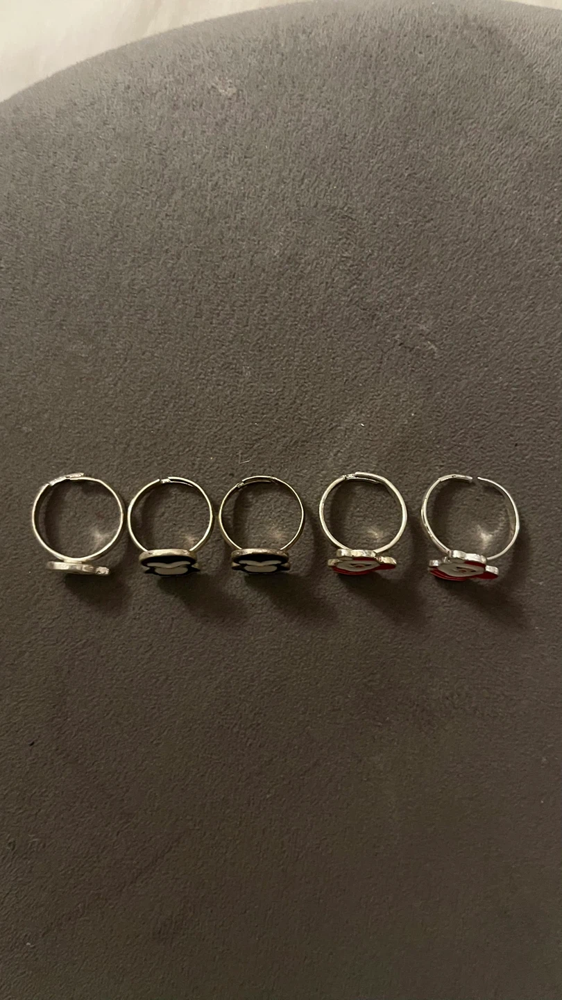 Set of 5 Christmas Rings - Santa & Penguin Designs - photo 3