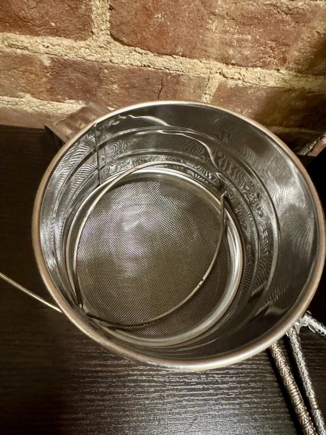 Vintage Metal Flour Sifter with Wooden Handle - photo 2