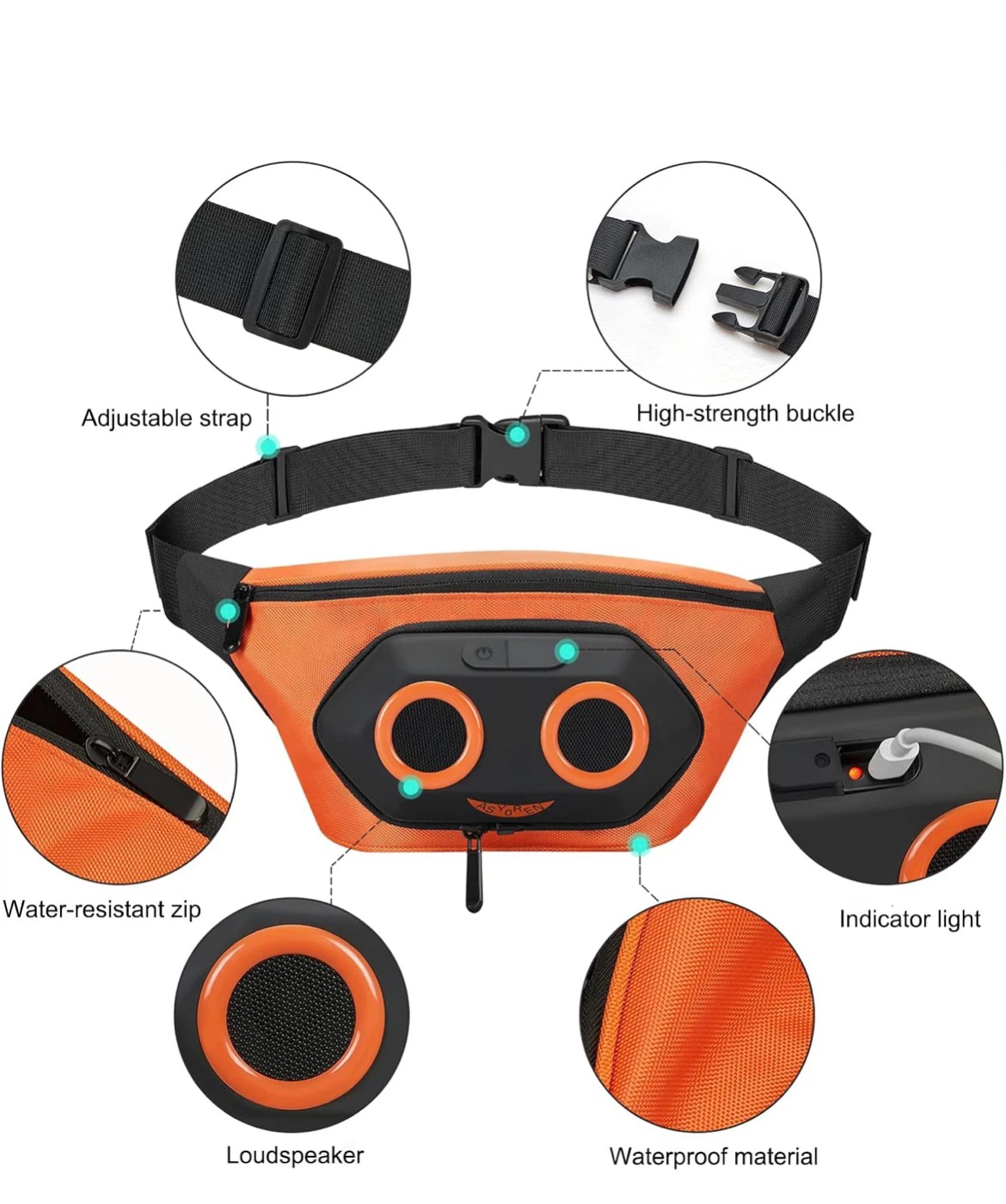 Orange Fanny Pack with Speakers - photo 5
