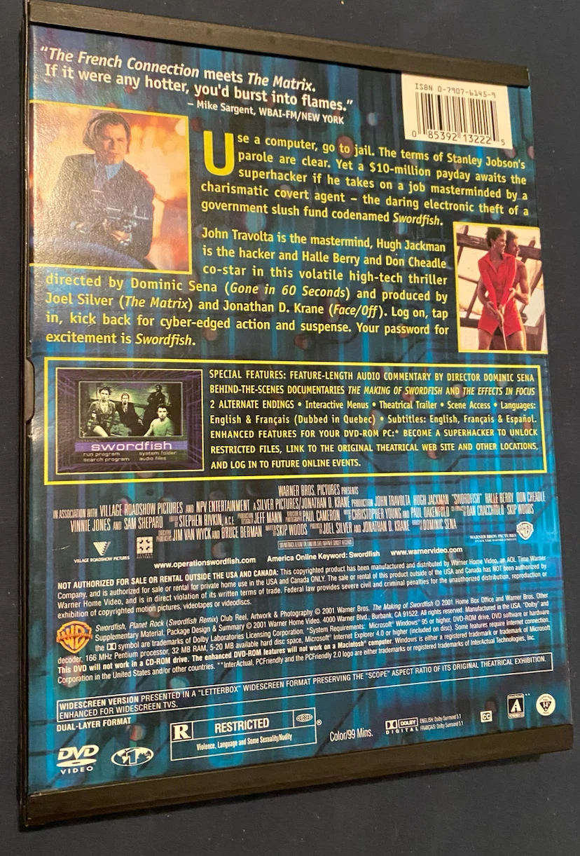 Swordfish DVD Movie - photo 2