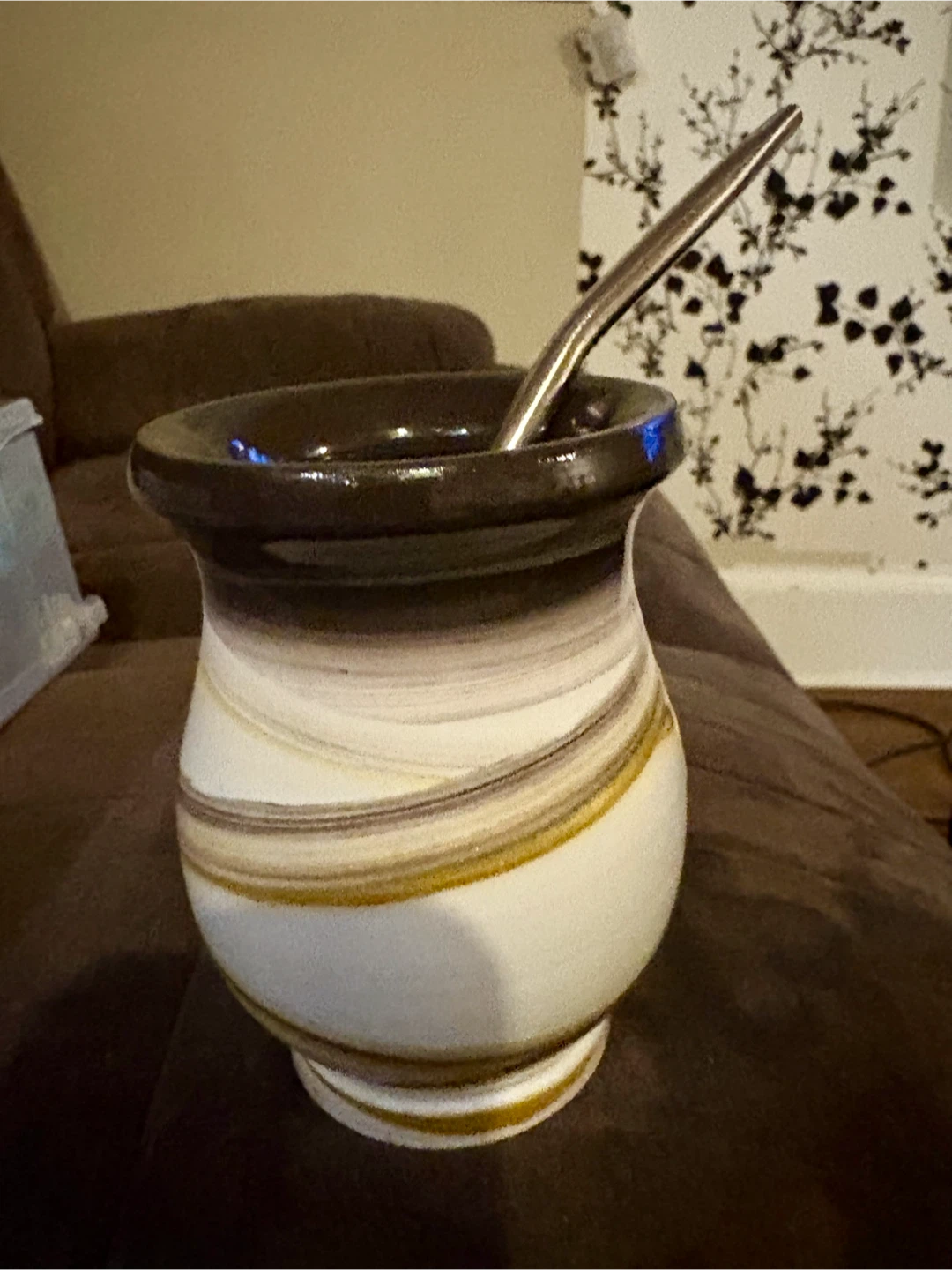 NEW Handmade Ceramic Mate Gourd with Bombilla