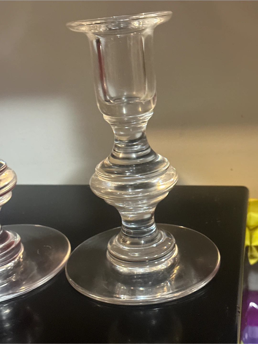 Pair Of  Val St. Lambert Crystal Candlestick holders - photo 2