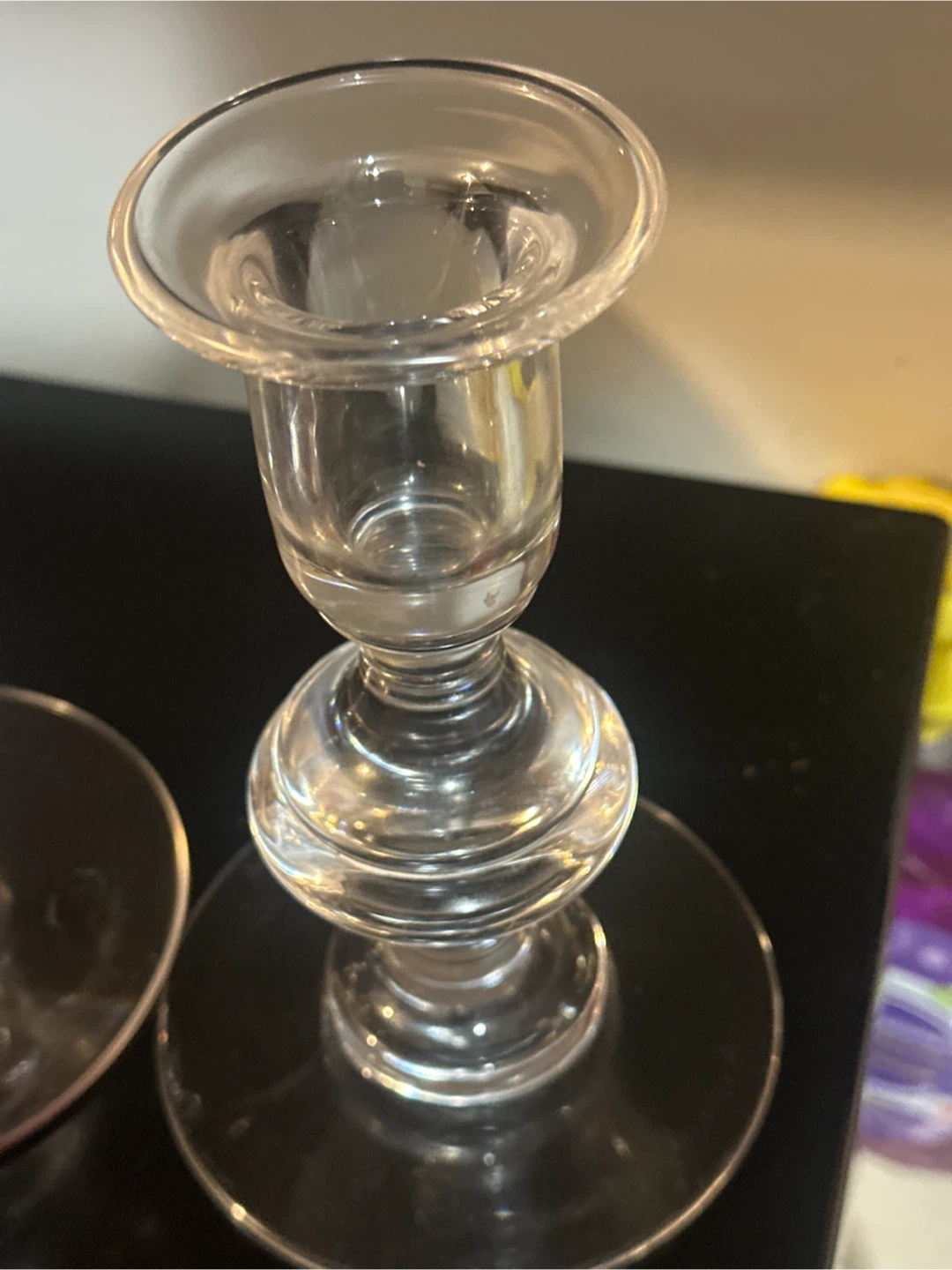 Pair Of  Val St. Lambert Crystal Candlestick holders - photo 4