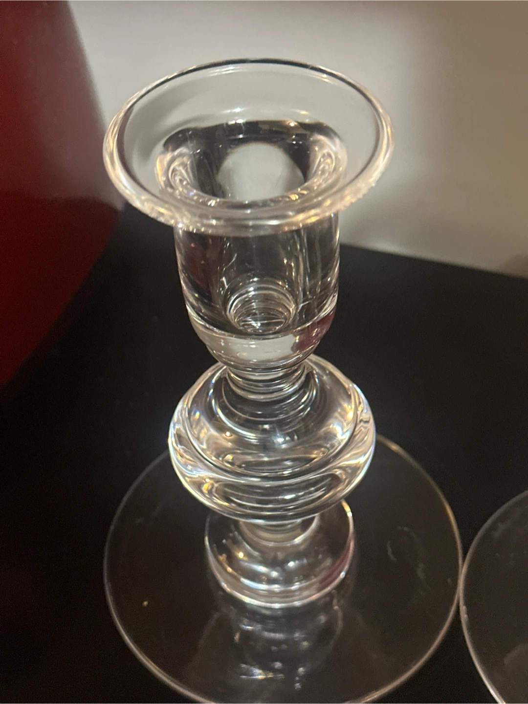 Pair Of  Val St. Lambert Crystal Candlestick holders - photo 5