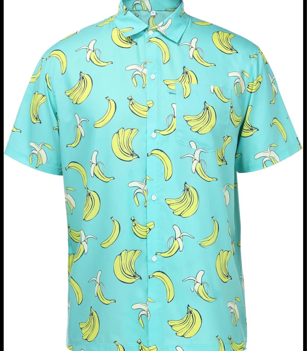 Free delivery Men's Short Sleeve Button-Up Banana Print Shirt
