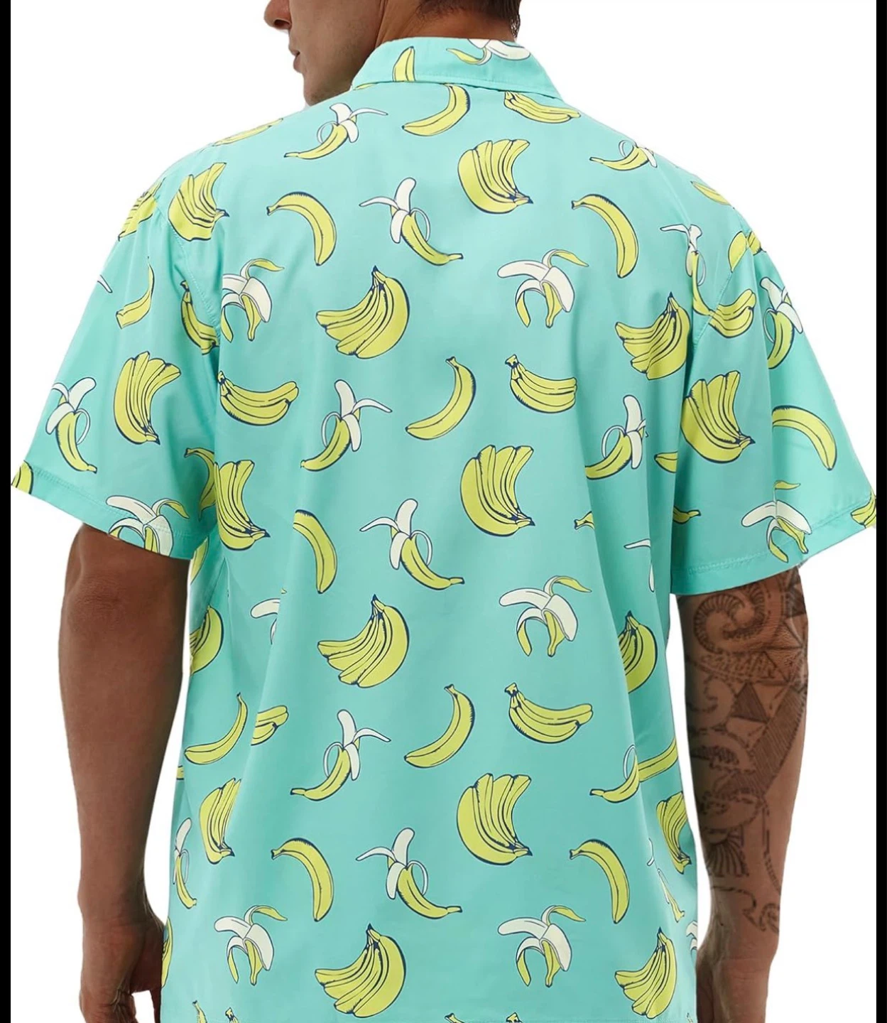 Free delivery Men's Short Sleeve Button-Up Banana Print Shirt - photo 2