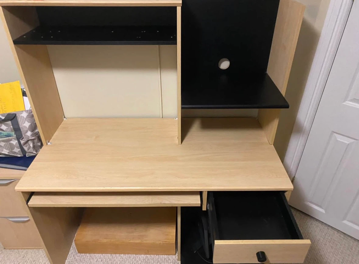 Computer Desk with Shelving and Drawer - photo 2