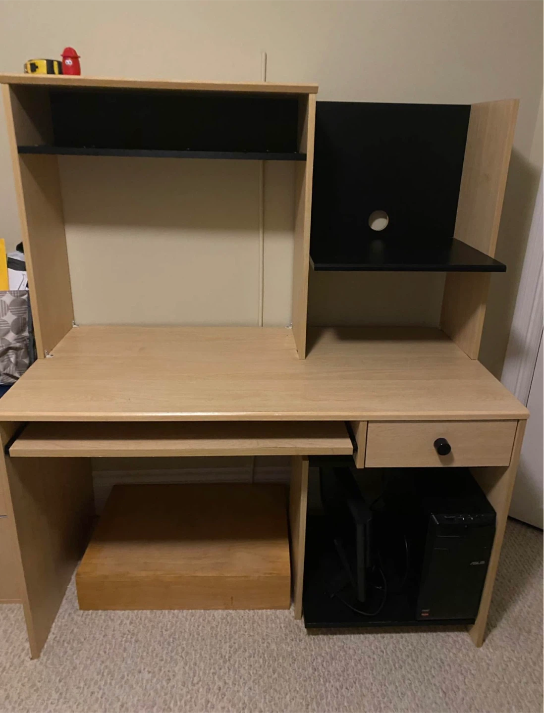 Computer Desk with Shelving and Drawer - photo 4