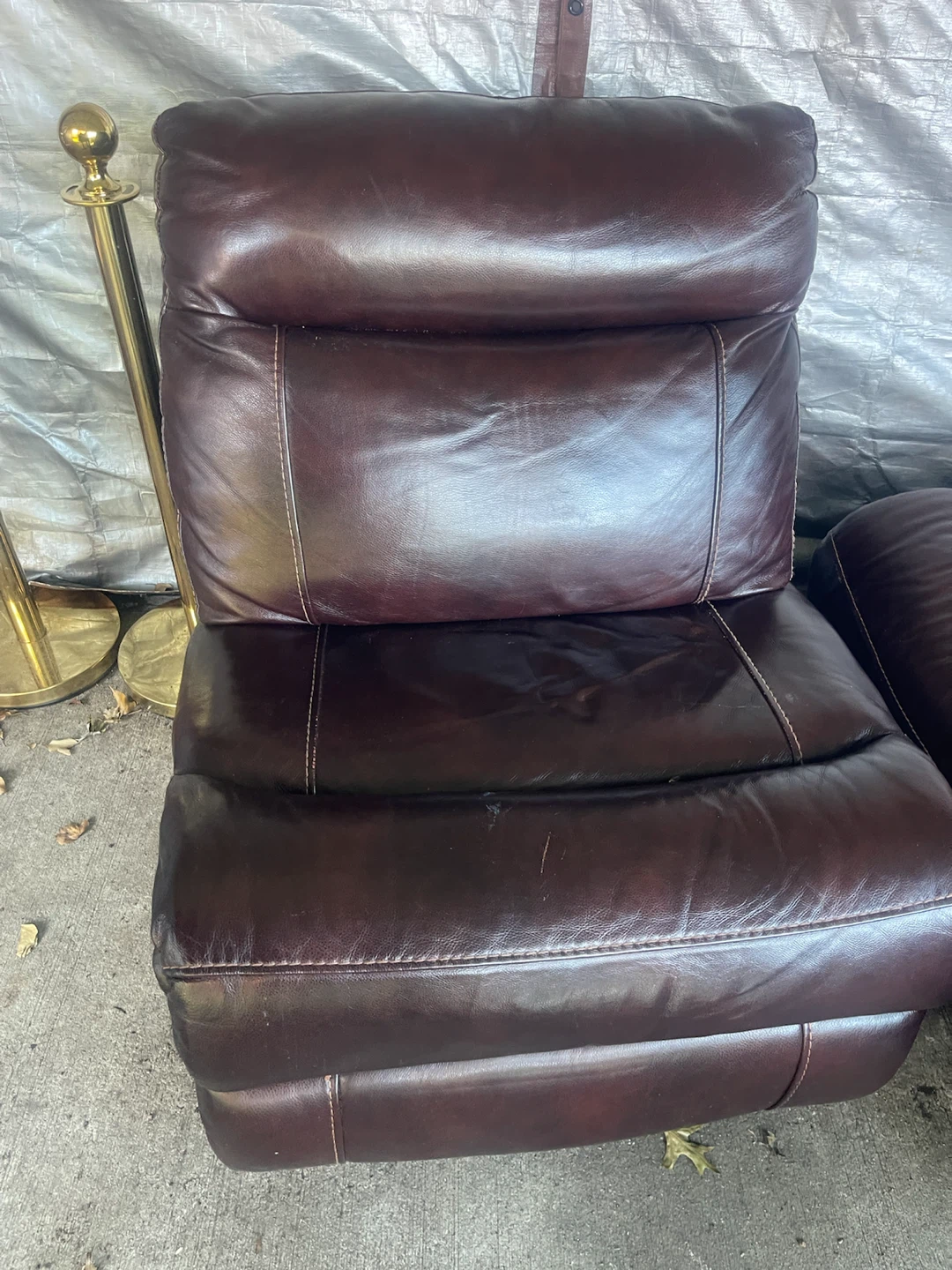 3 pieces set Brown Leather Recliner Chair - photo 3