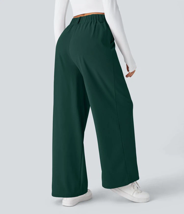 Halara Wide Leg Pants - Green - Size L Tall - photo 3
