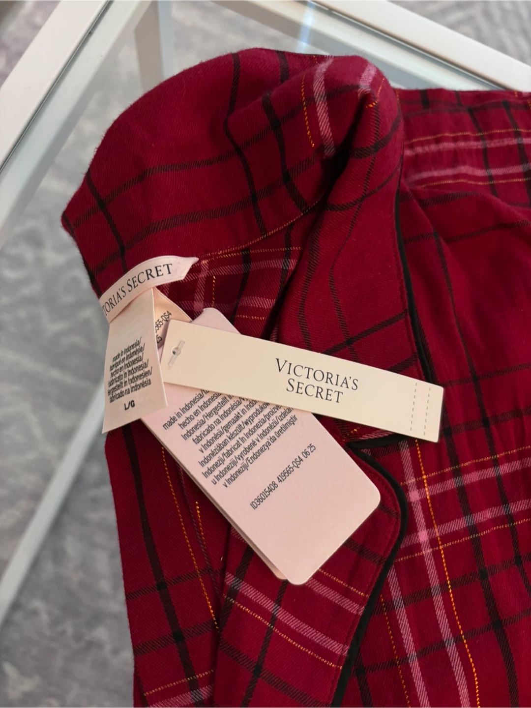 Victoria's Secret Summer Plaid Pajama Set - L - photo 3