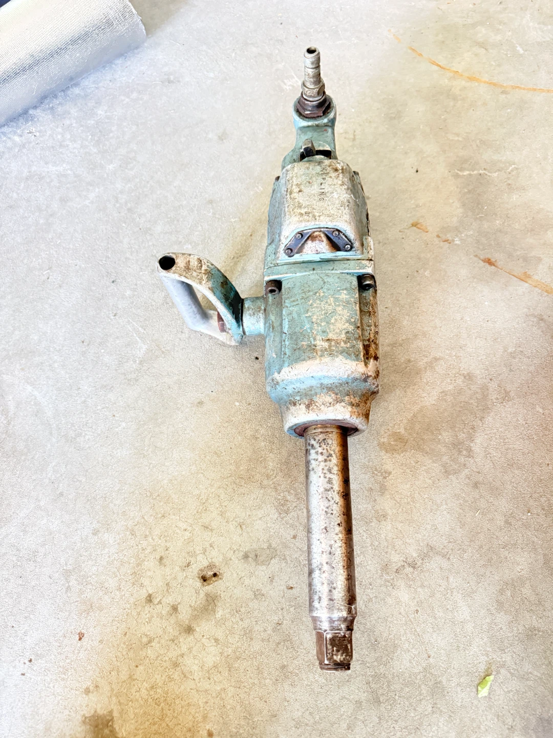 Yellow Air Tank with Pneumatic Impact Wrench
