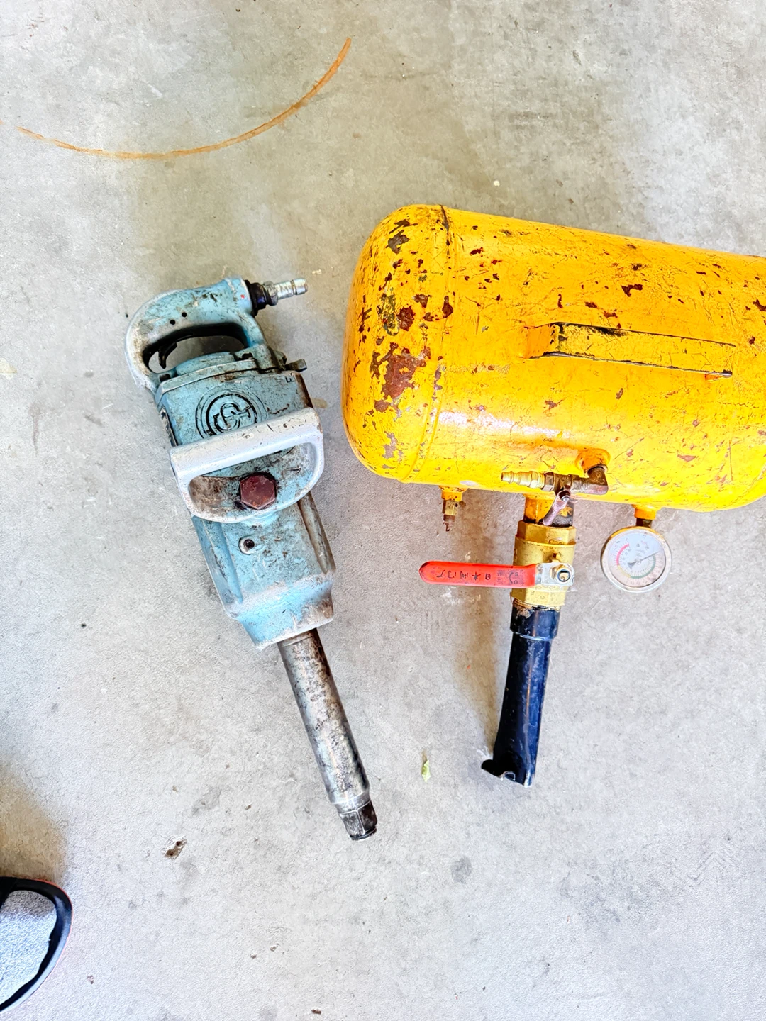 Yellow Air Tank with Pneumatic Impact Wrench - photo 3
