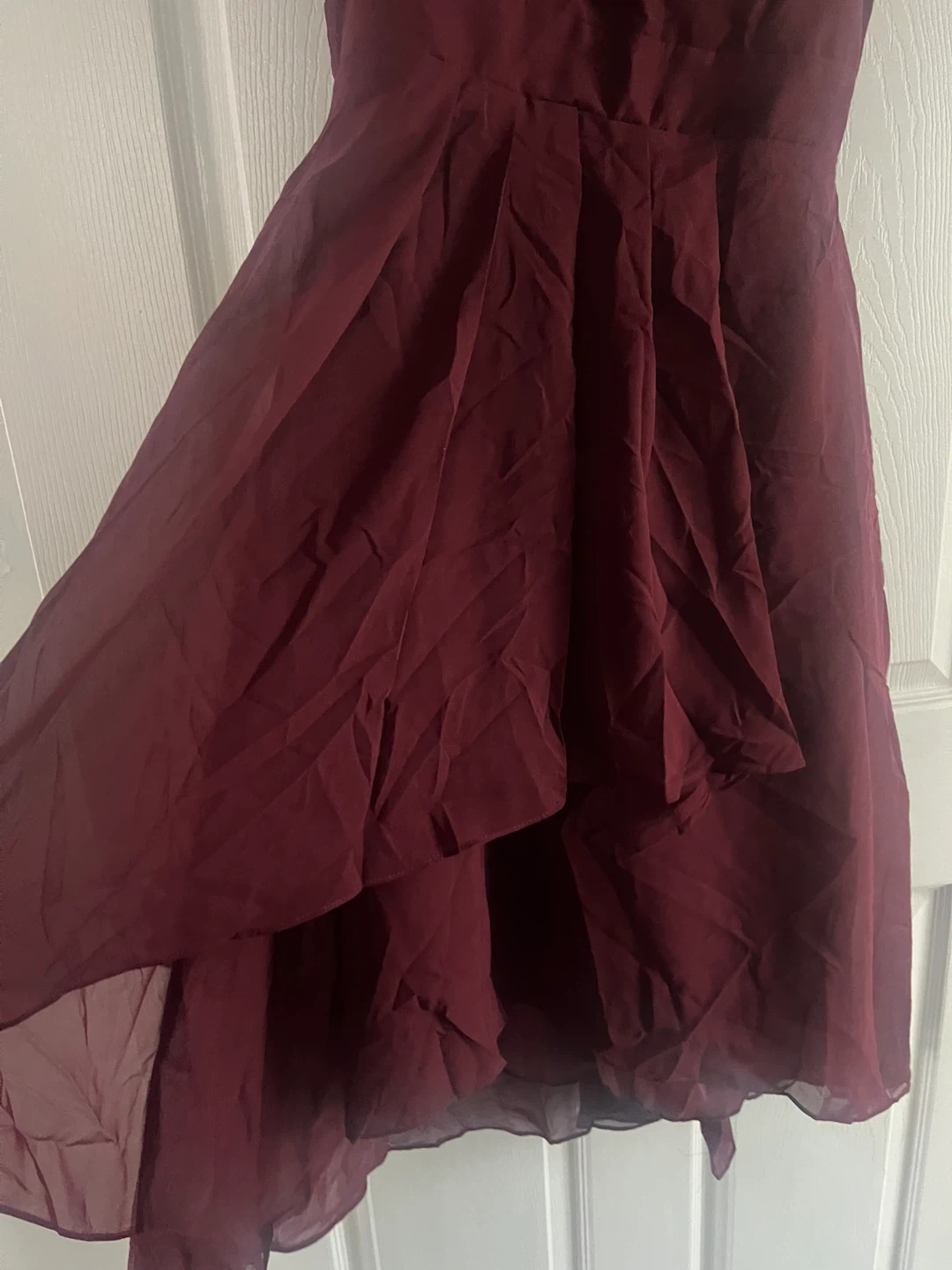 Maroon Halter Neck Ruffle Dress - photo 3