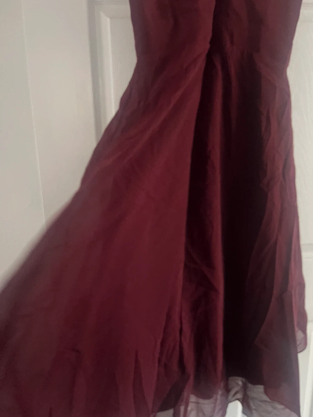 Maroon Halter Neck Ruffle Dress - photo 5
