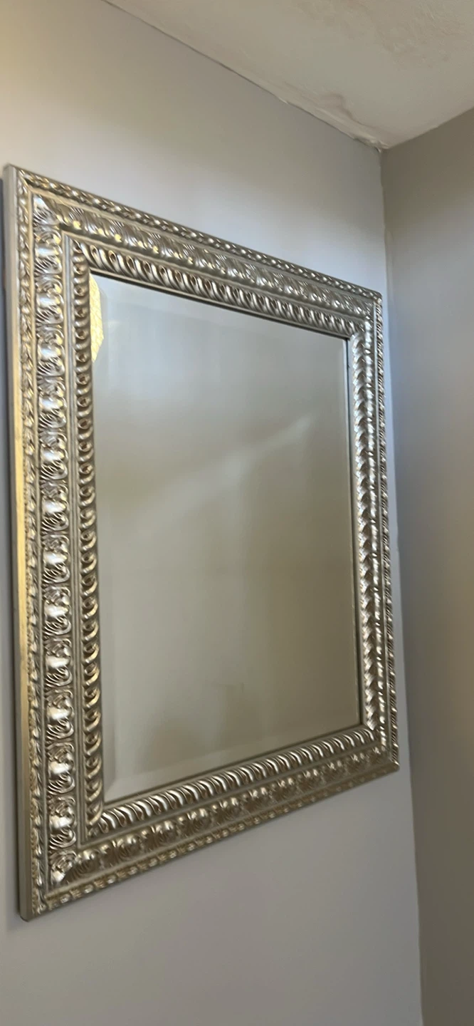 Ornate Silver Framed Wall Mirror