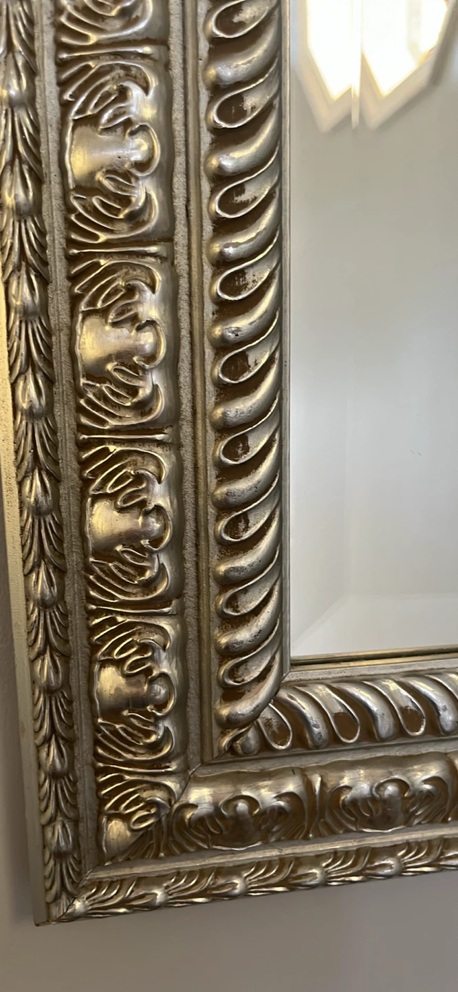 Ornate Silver Framed Wall Mirror - photo 2