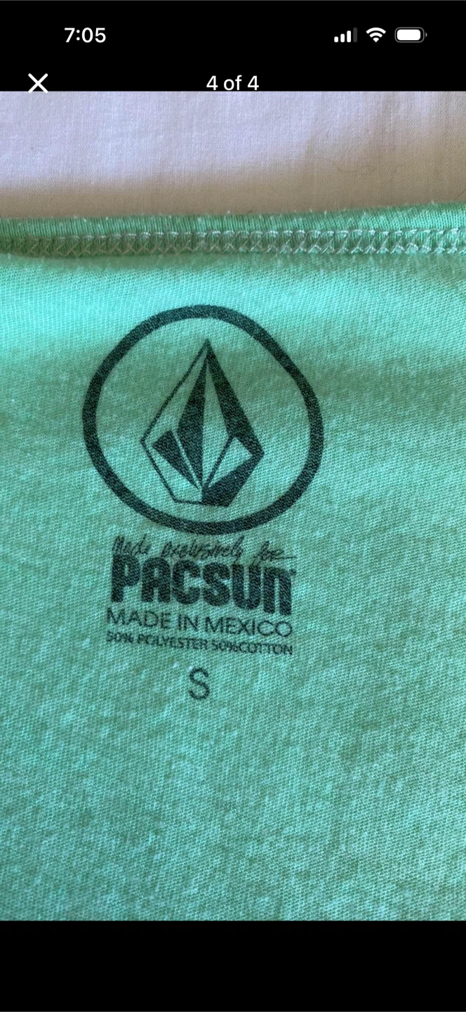 Volcom Green V-neck Shirt Top - photo 4