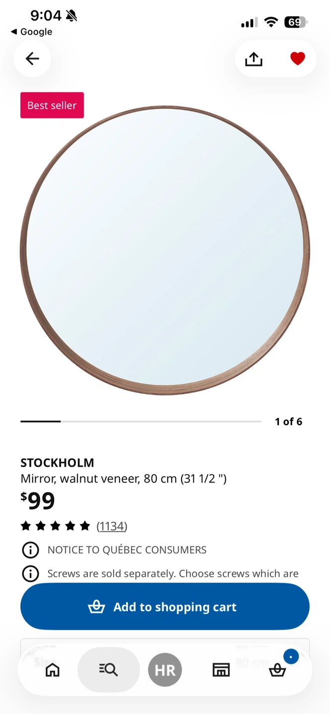IKEA STOCKHOLM mirror walnut veneer