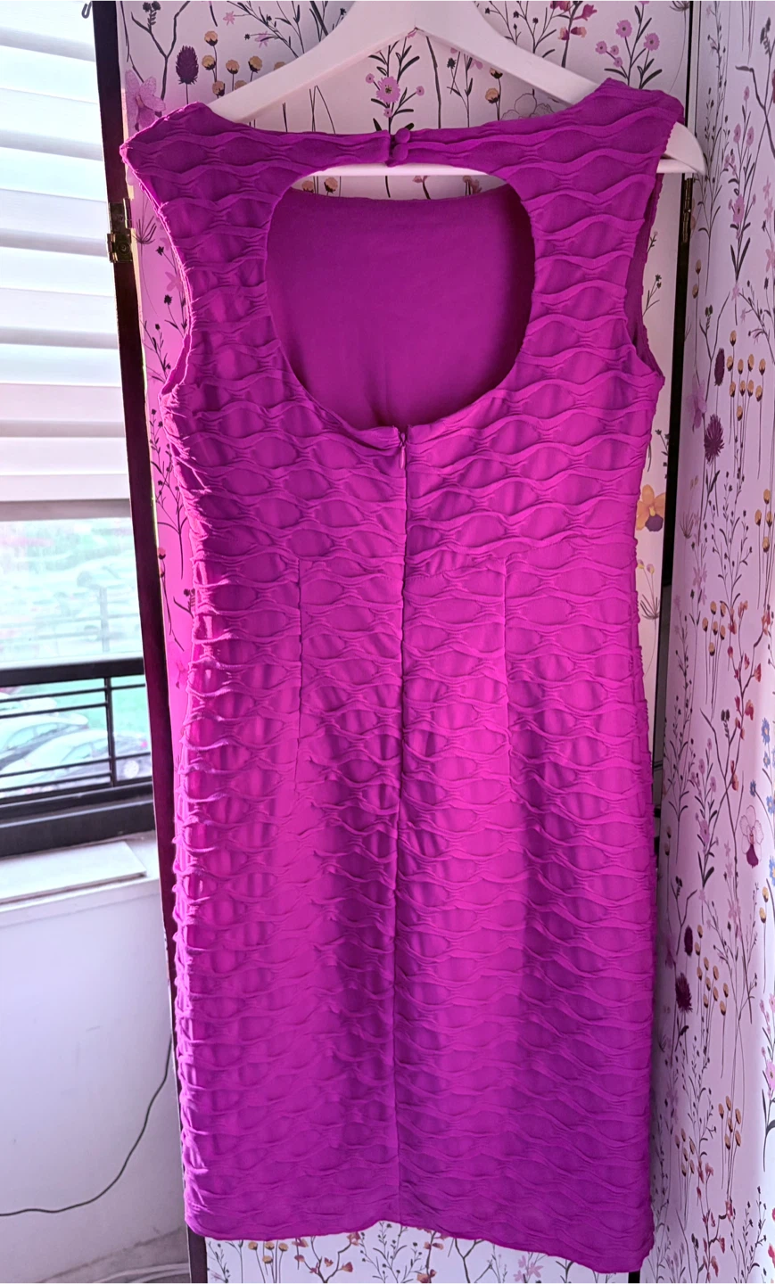 London Times Pink Textured Fit & Flare Dress Size 8 - photo 2