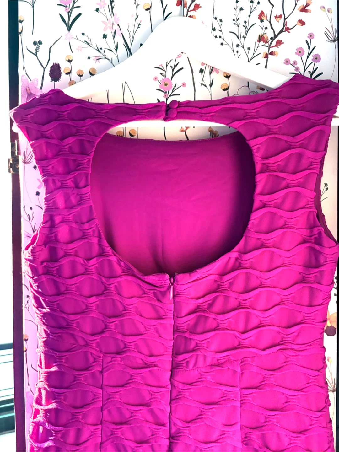 London Times Pink Textured Fit & Flare Dress Size 8 - photo 3