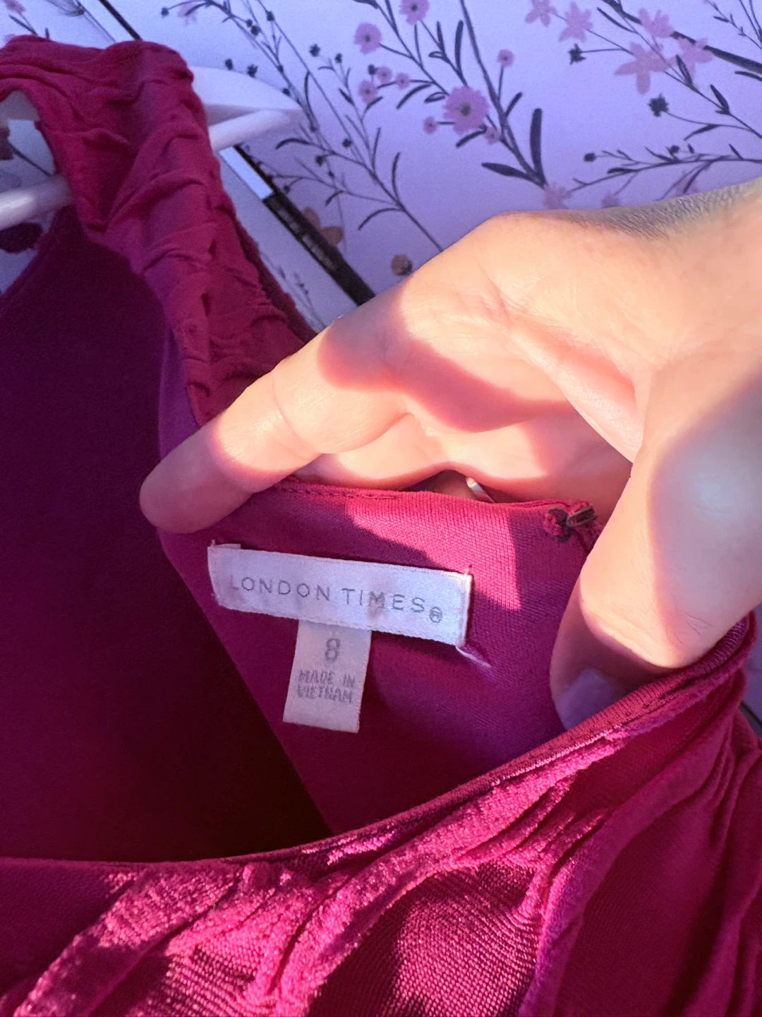 London Times Pink Textured Fit & Flare Dress Size 8 - photo 4