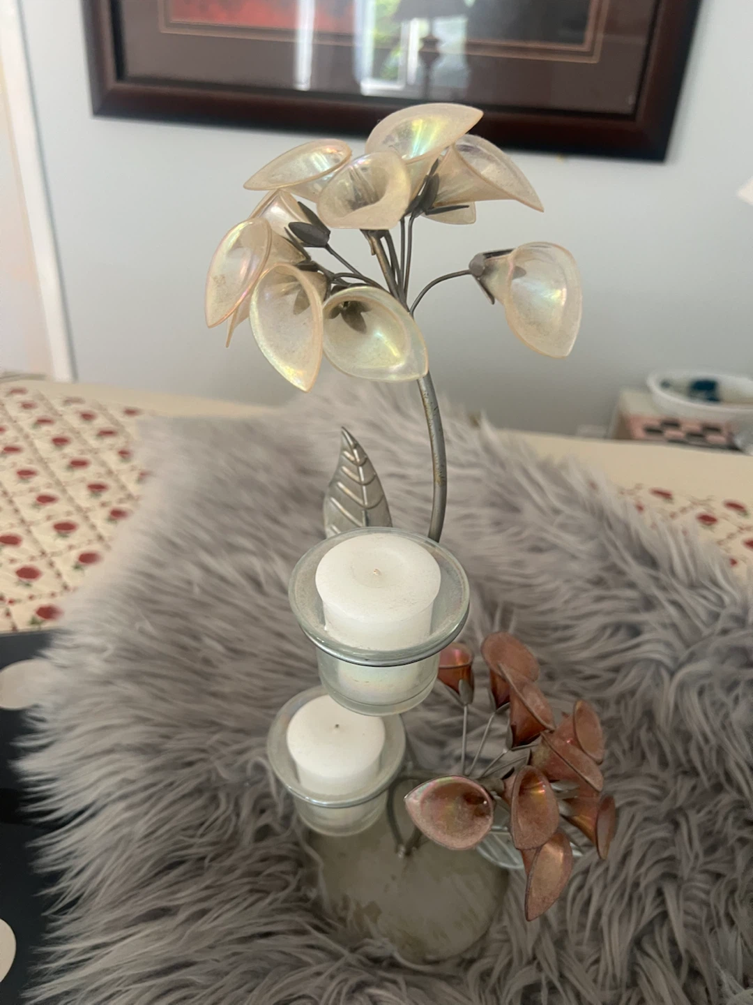Metal Floral Tealight Holder