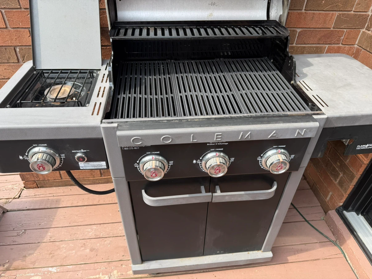 Coleman 4-Burner Propane Gas Grill with Side Burner