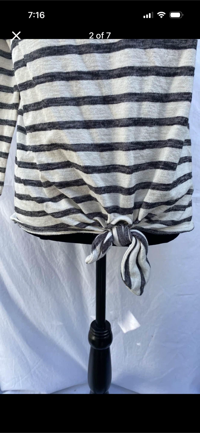 Old Navy Striped Blouse Shirt Top - photo 2