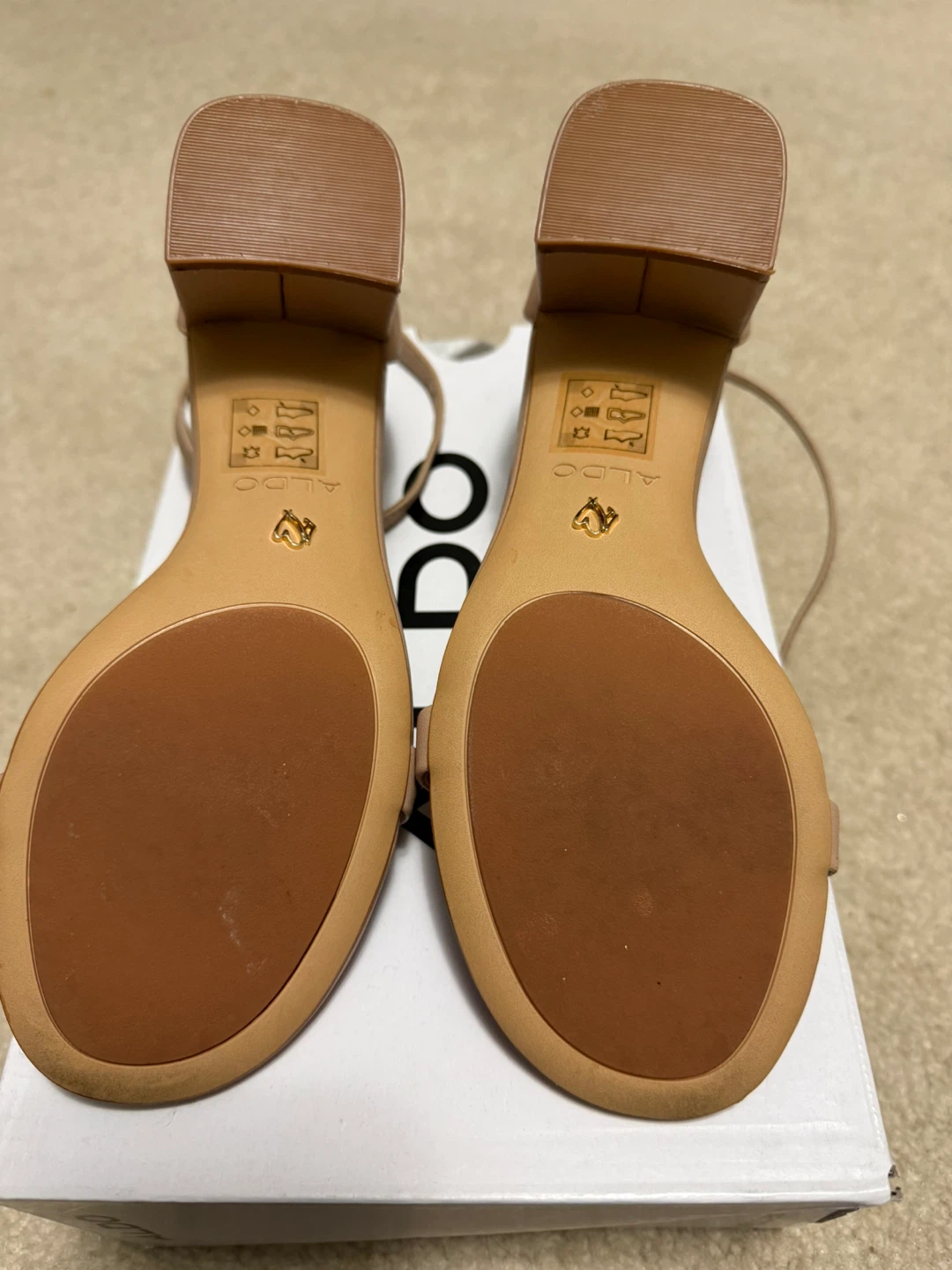 ALDO Nude Block Heel Sandals Size 5 - photo 2