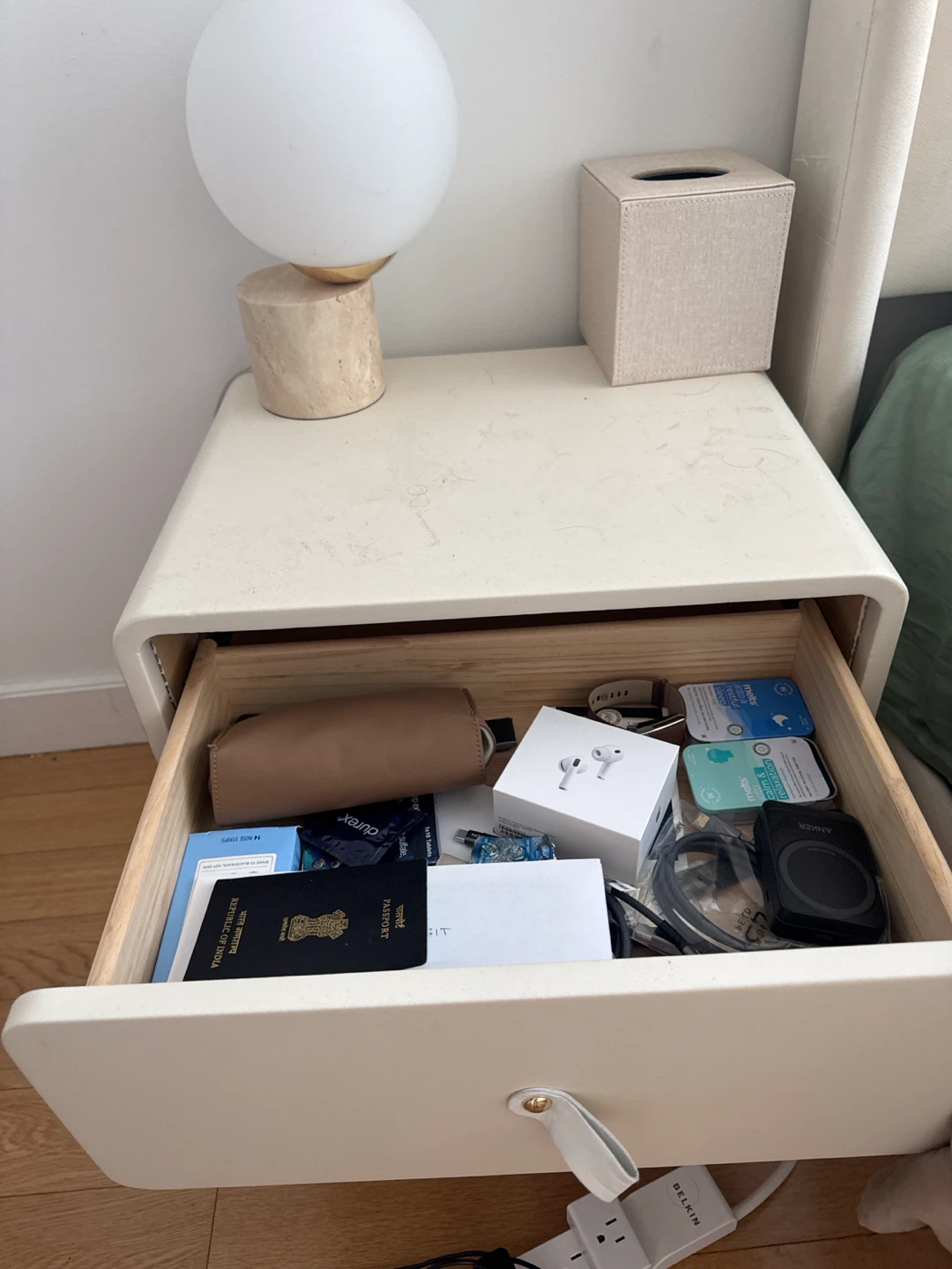 Bedside Table  Leather finish - super deep drawers. - photo 2