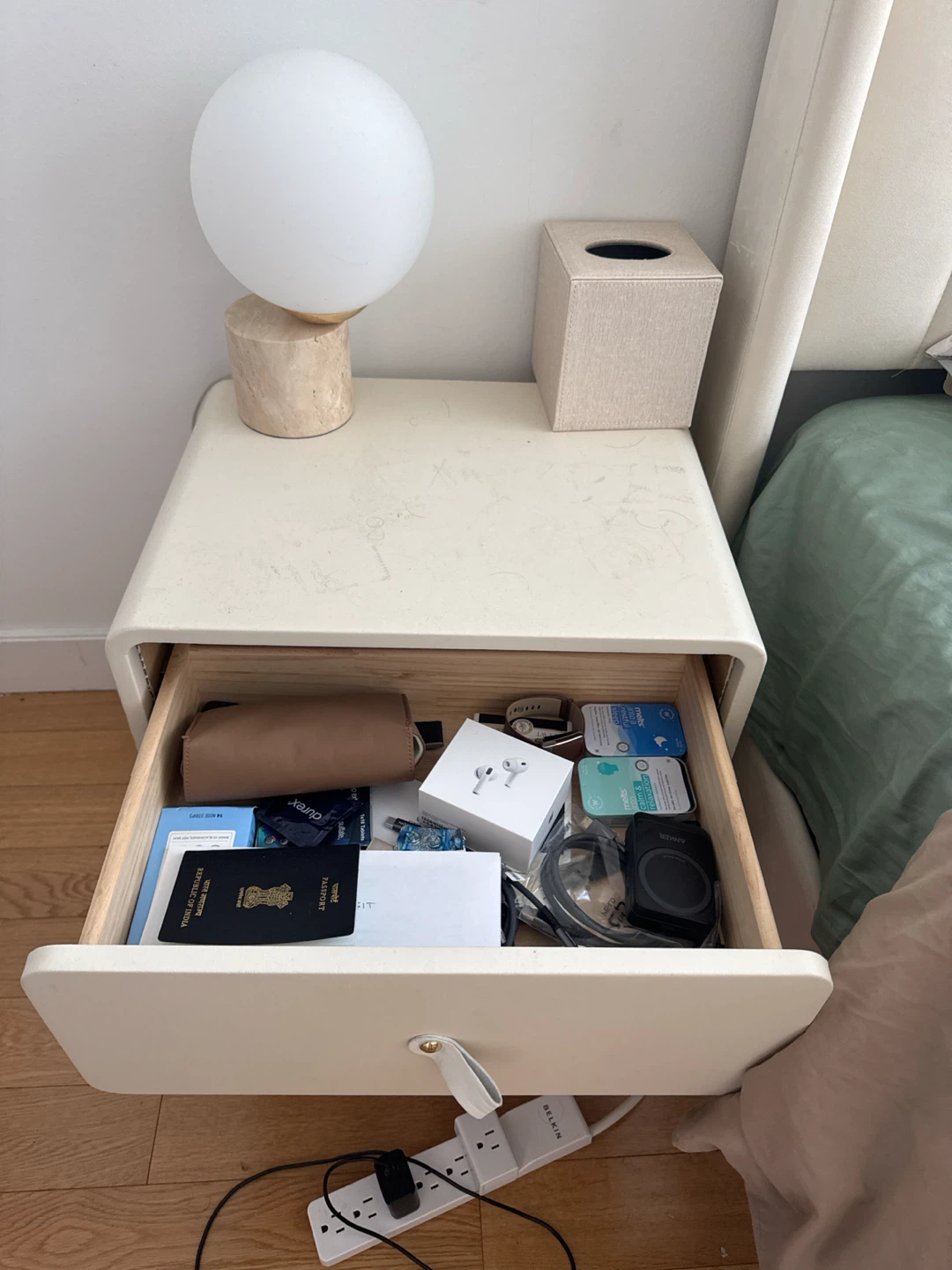 Bedside Table  Leather finish - super deep drawers. - photo 3