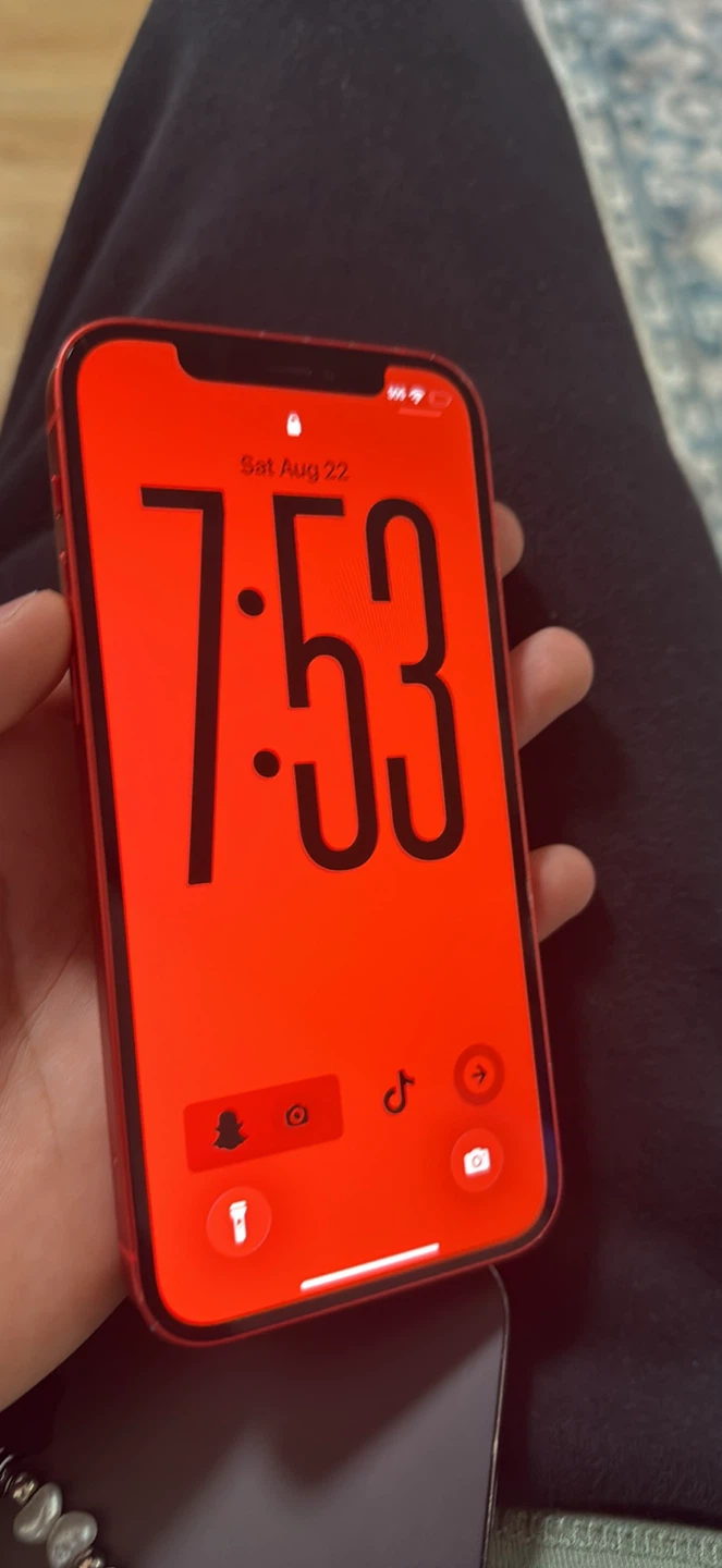 Red iPhone 12 - Cracked Back - photo 2