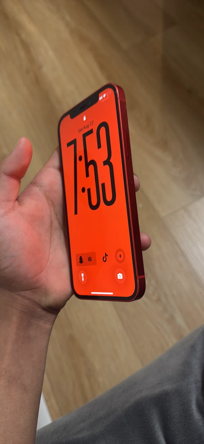 Red iPhone 12 - Cracked Back - photo 3