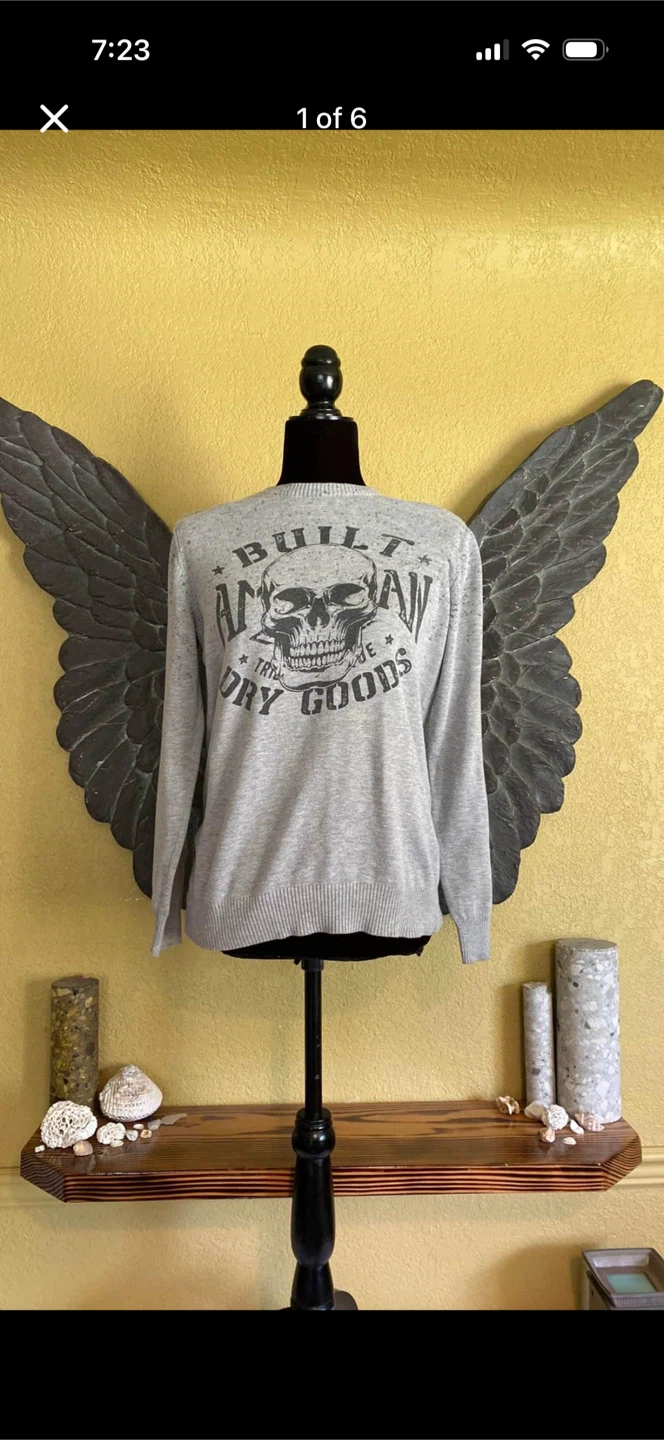 LCW Teen Skull Pullover Sweater