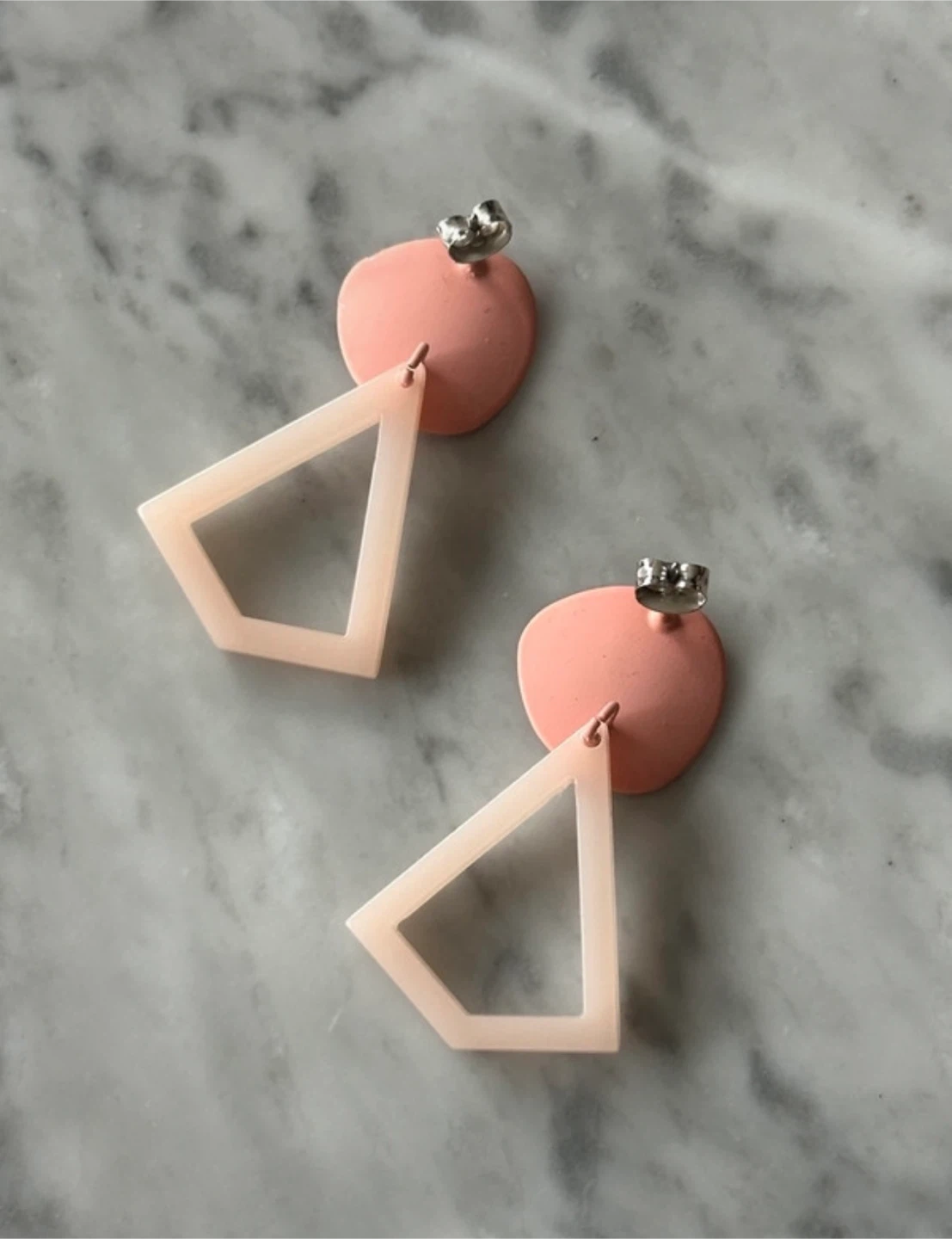 Pink Geometric Dangle Earrings - photo 2