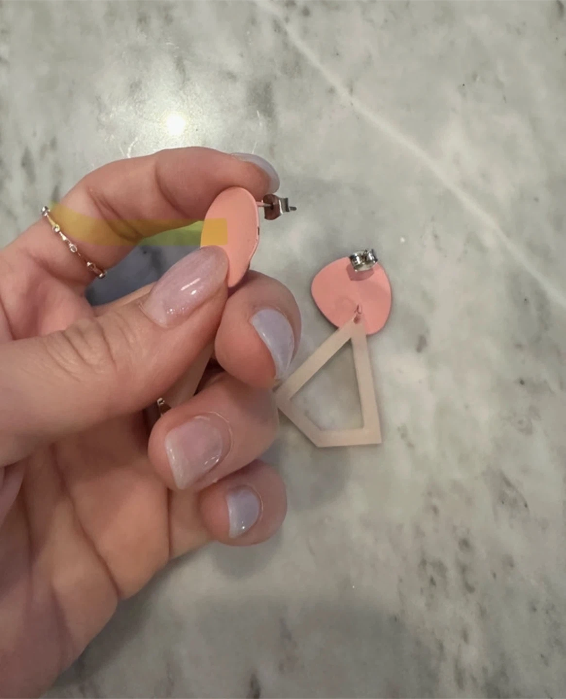 Pink Geometric Dangle Earrings - photo 3