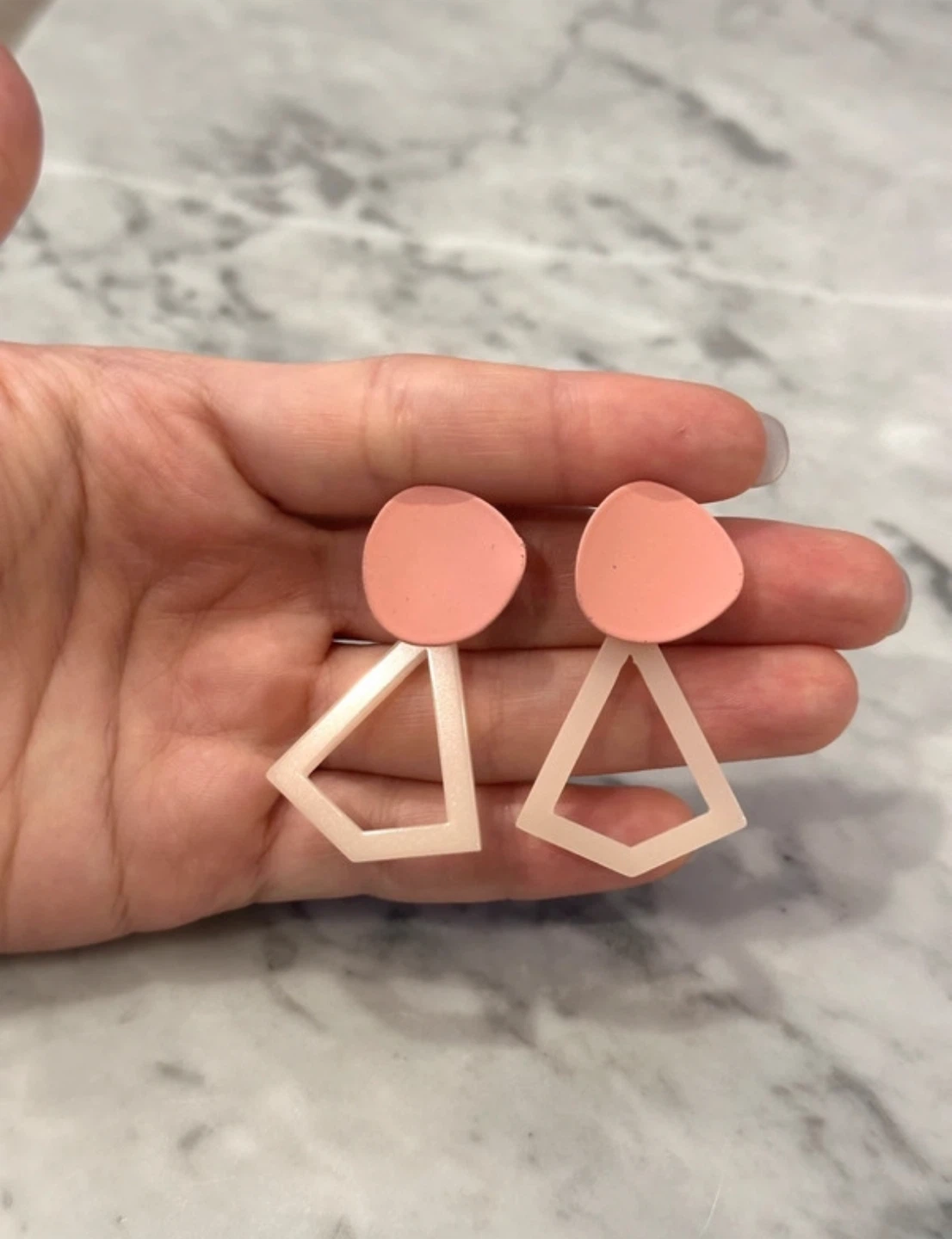 Pink Geometric Dangle Earrings - photo 4