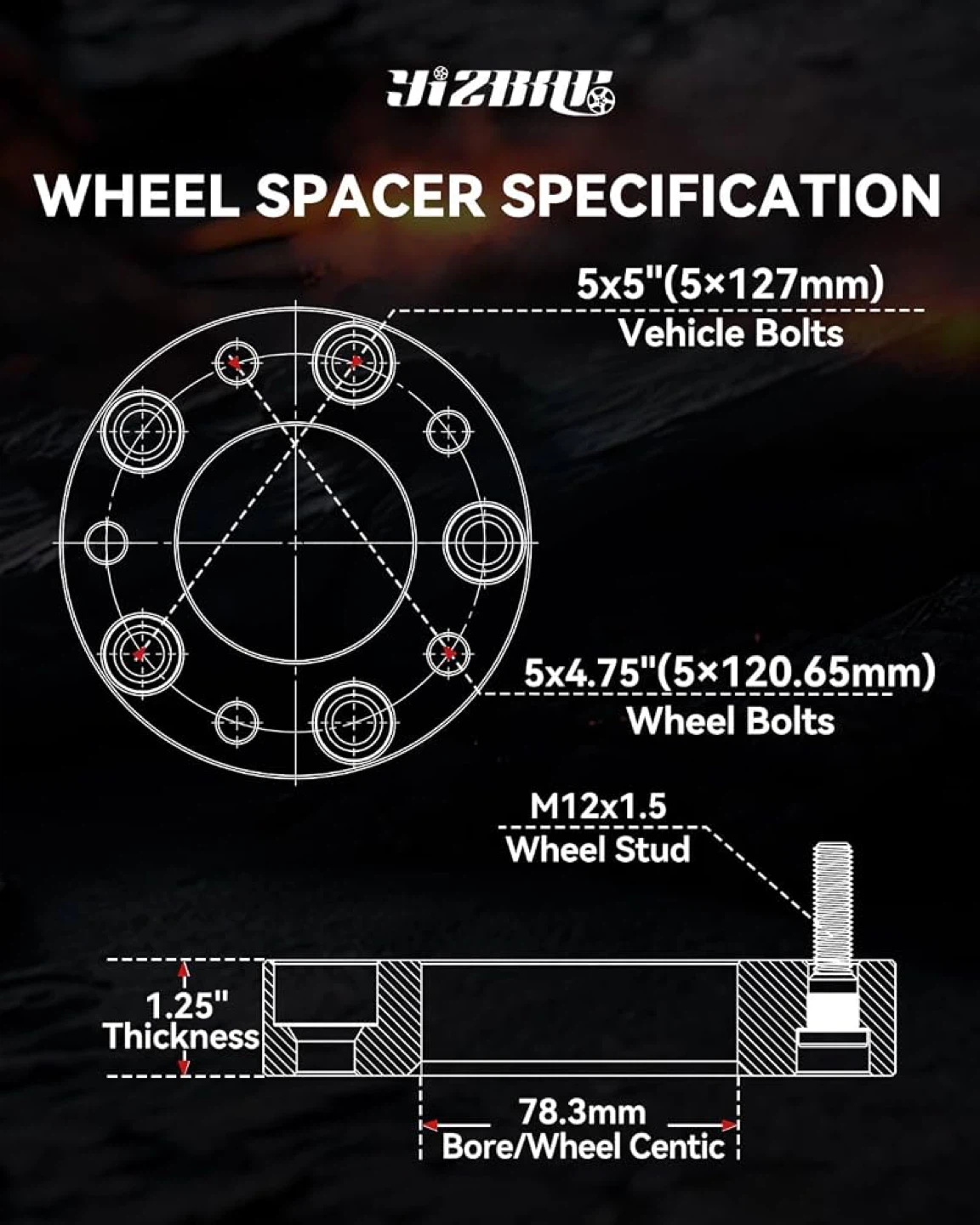 5x5 to 5x4.75 Wheel Adapters, 1.25 inch - Brand new - photo 2