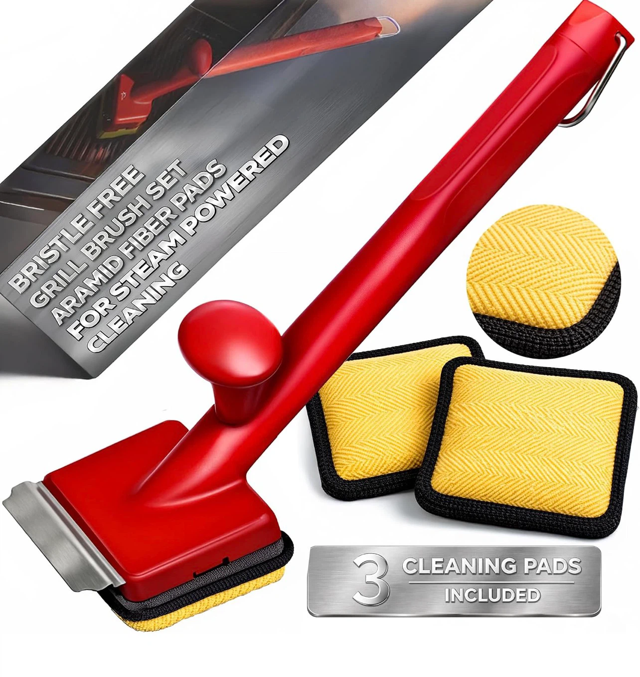 TheDOM Grill Brush and Scraper with 3 Replacement Pads - photo 2