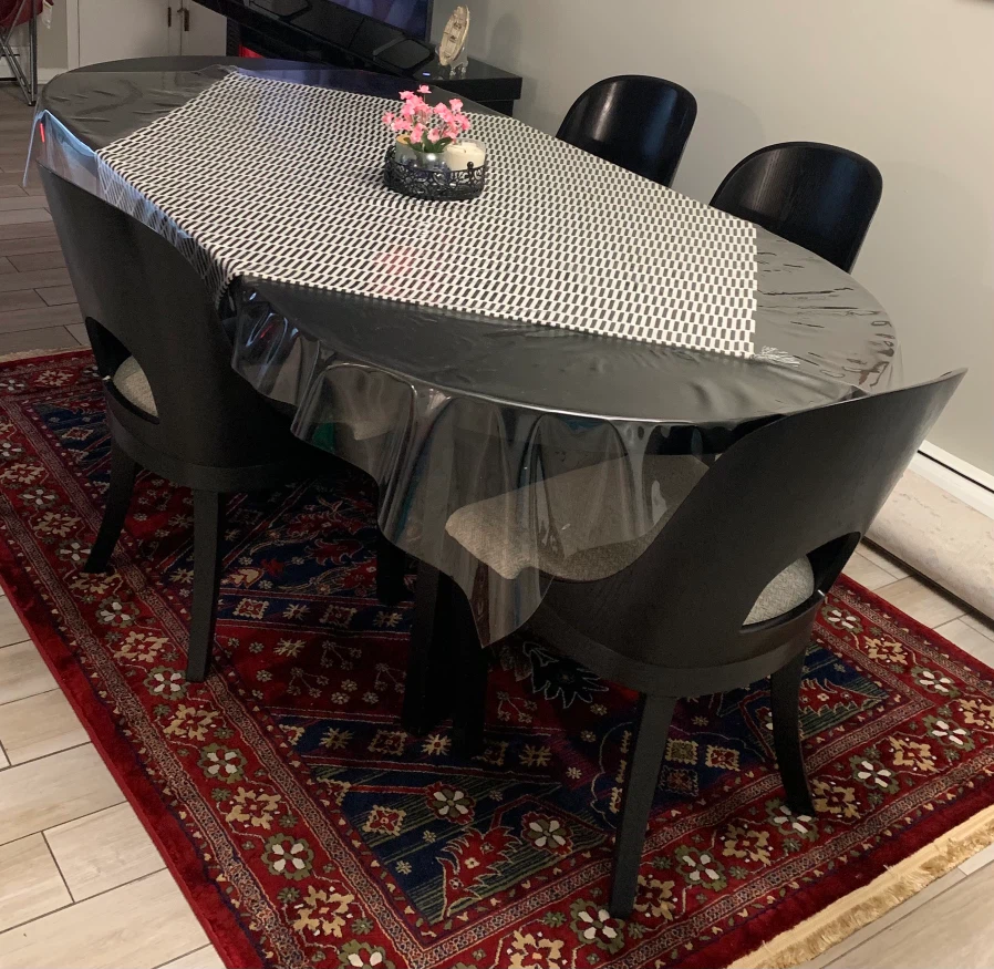 Oval Dining Table with 4 Black Chairs - photo 2