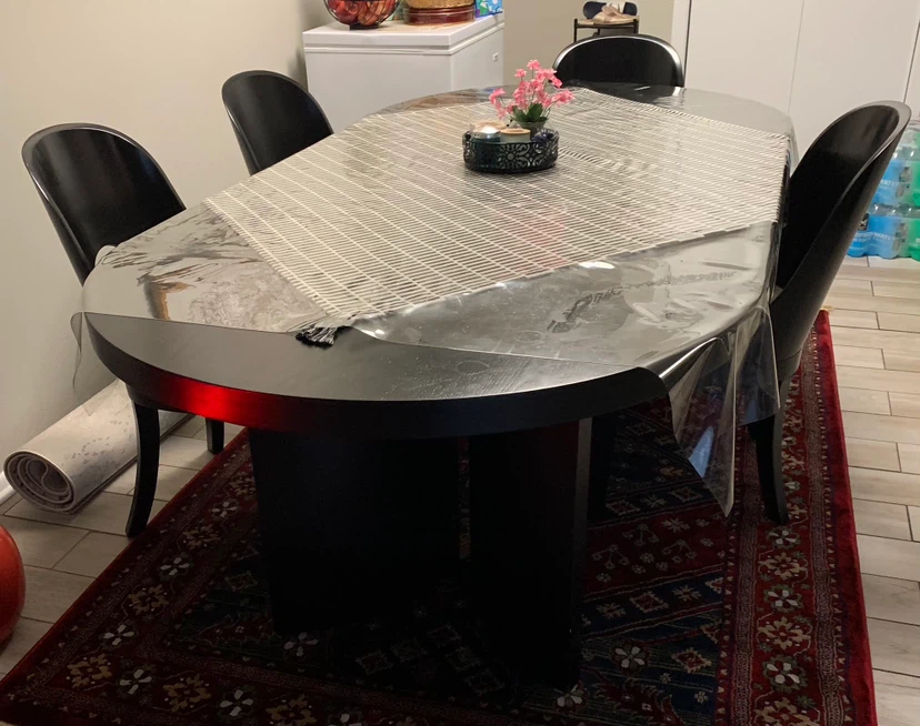 Oval Dining Table with 4 Black Chairs - photo 3