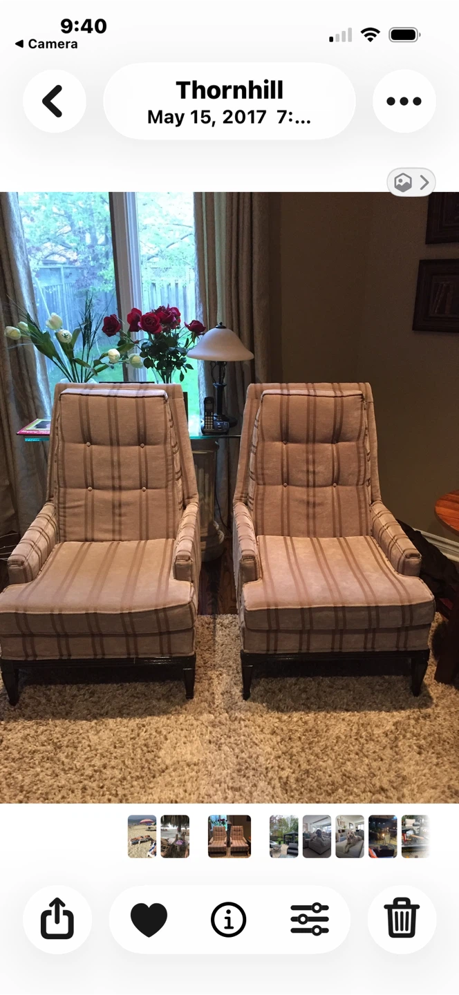 Pair of accent chairs and ottoman