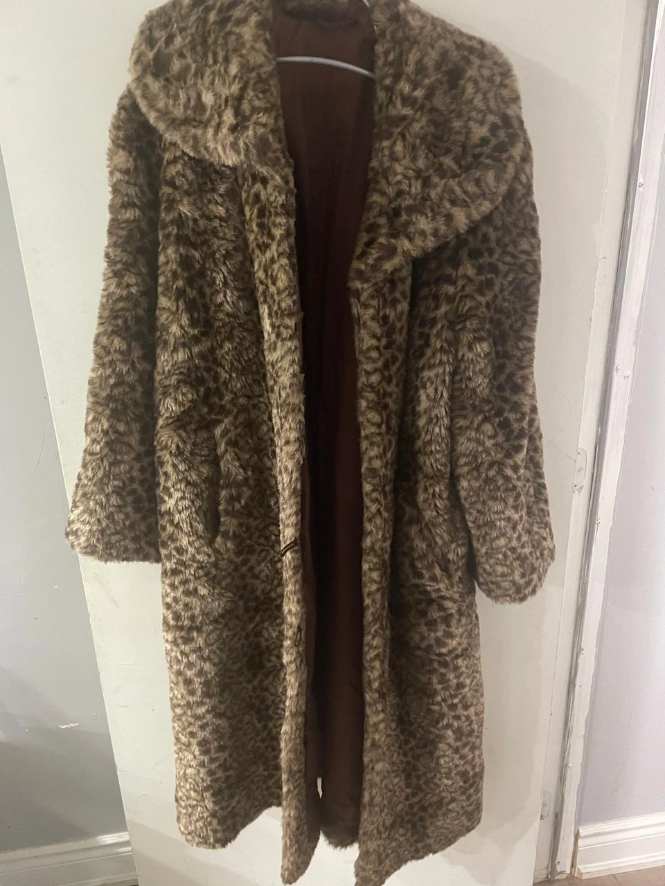 Leopard Print Faux Fur Coat