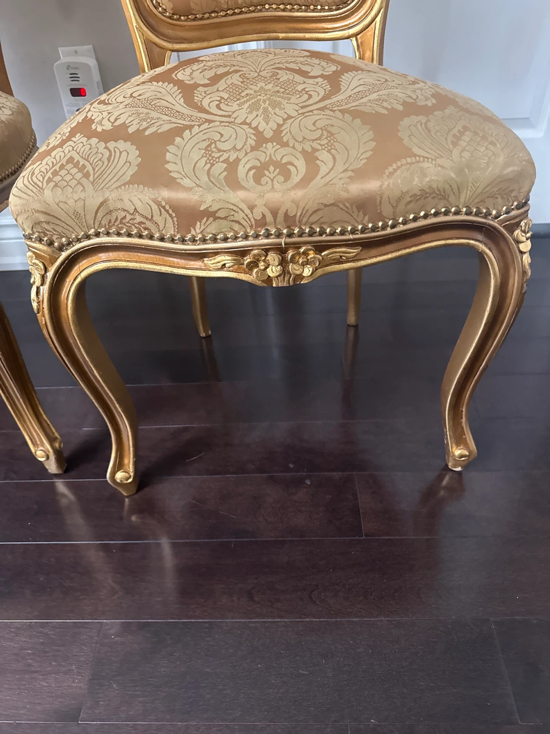 Set of 3 Gold Louis XVI Style Accent Chairs - photo 3